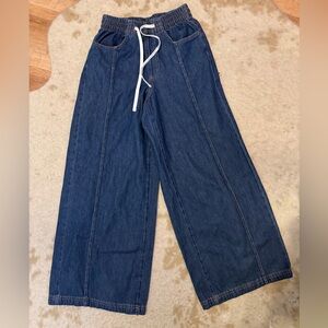 Universal Thread sz XS Blue Wide-Leg Denim Pants with Drawstring BNWOT Viral